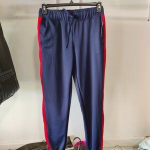 NWT ID Ideology Women's Tricot Colorblocked Joggers Navy/Red Size M $50 B342